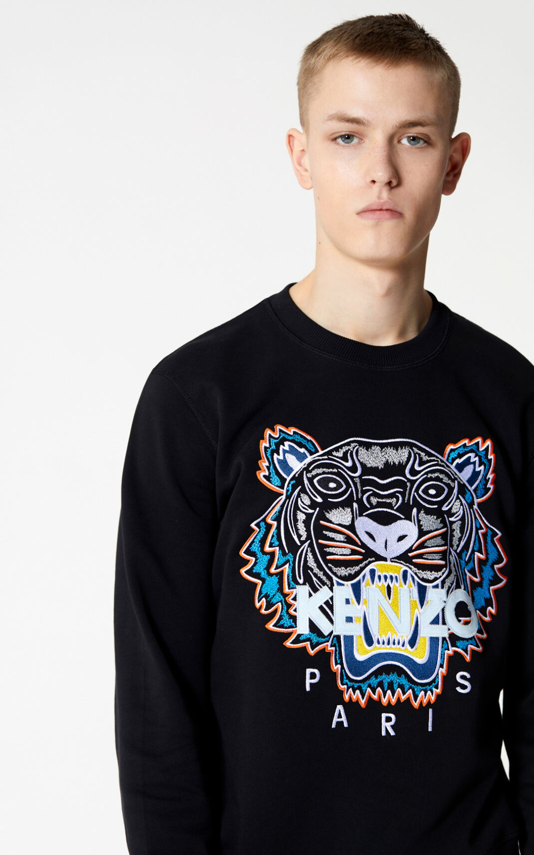 Kenzo 虎 スウェット メンズ 黒 - GXJSMW815